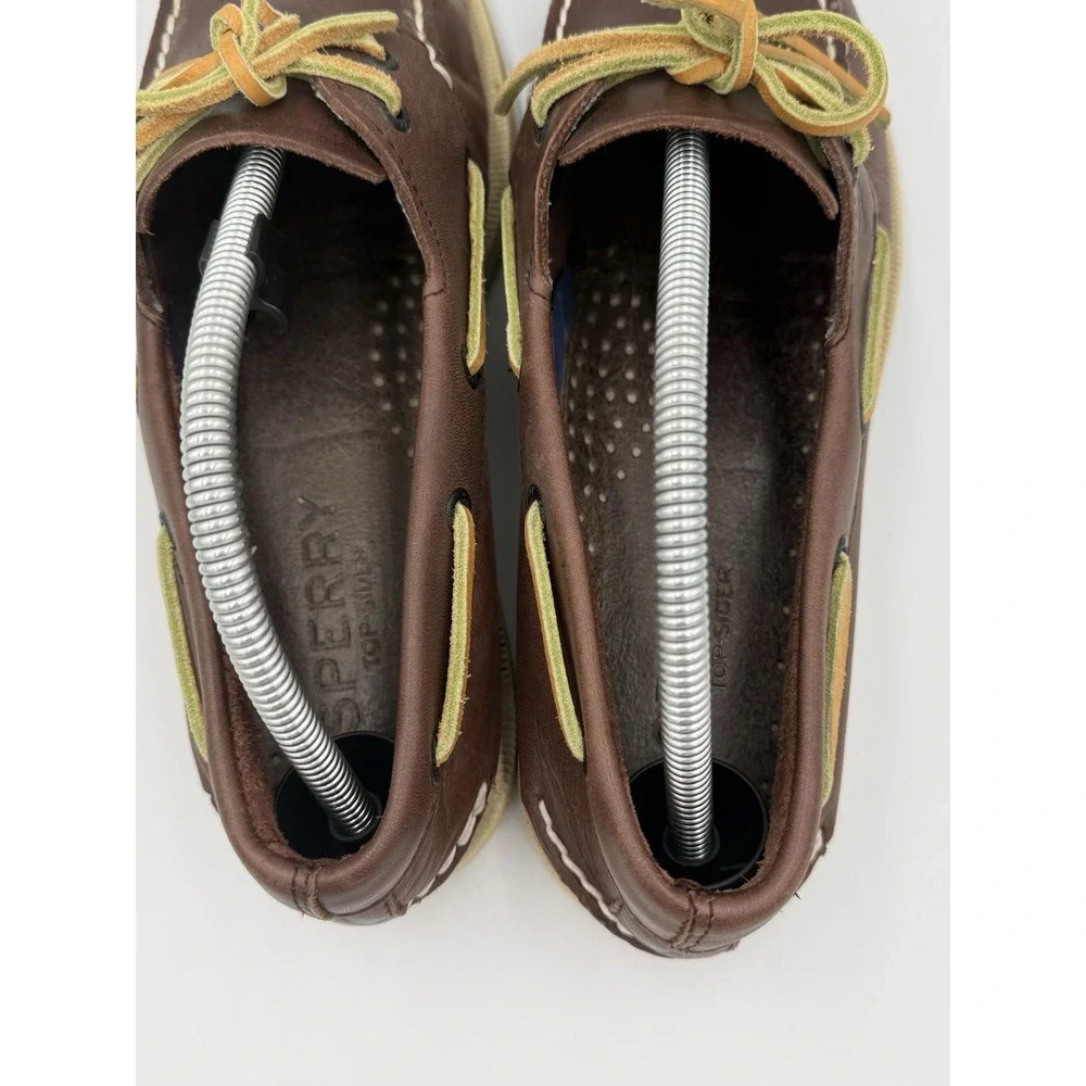 Sperry Top-Sider A/O 2-Eye Leather Boat Shoes Men's 8.5 Wide Dark Brown Non Mark